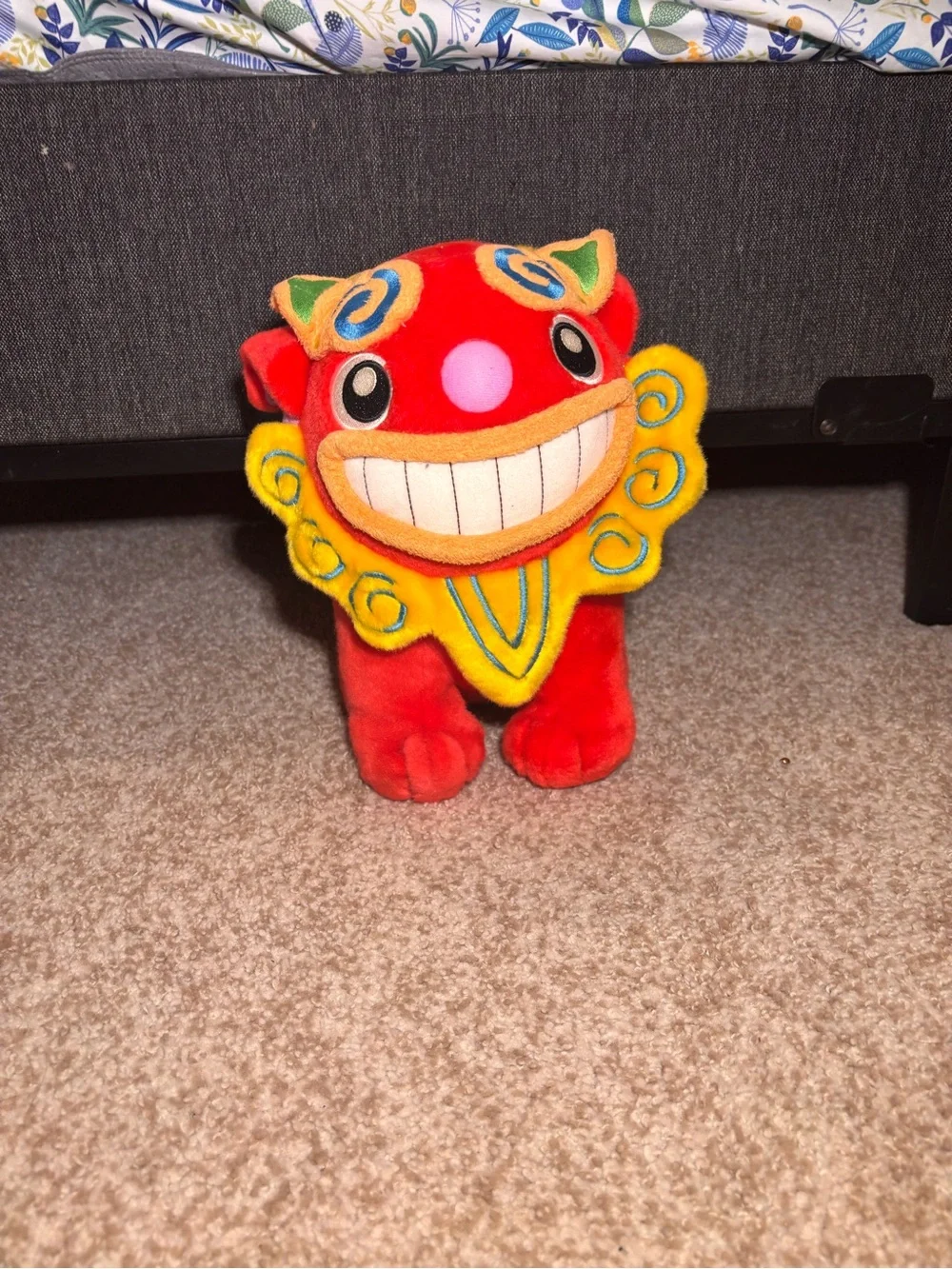 Red Plush Lion Toy with Yellow Collar - Kids Plush Figure